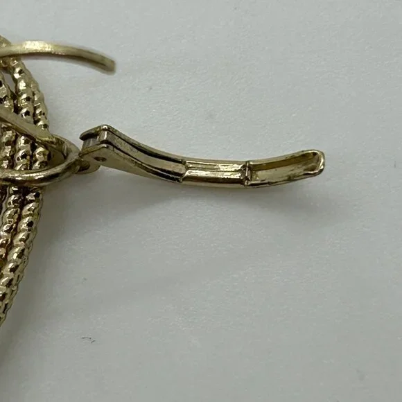 Nine West Gold-Tone Textured Oval Drop Earrings With Leverback Closure - Picture 10 of 11